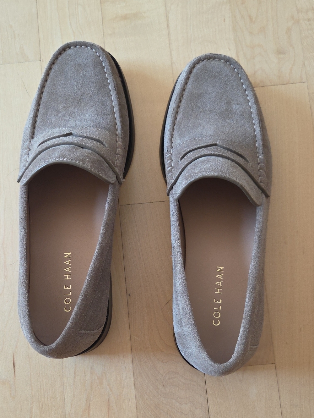 Cole Haan Grande 360 Women’s Taupe Suede Penny Loafers Brand New No Box 6B